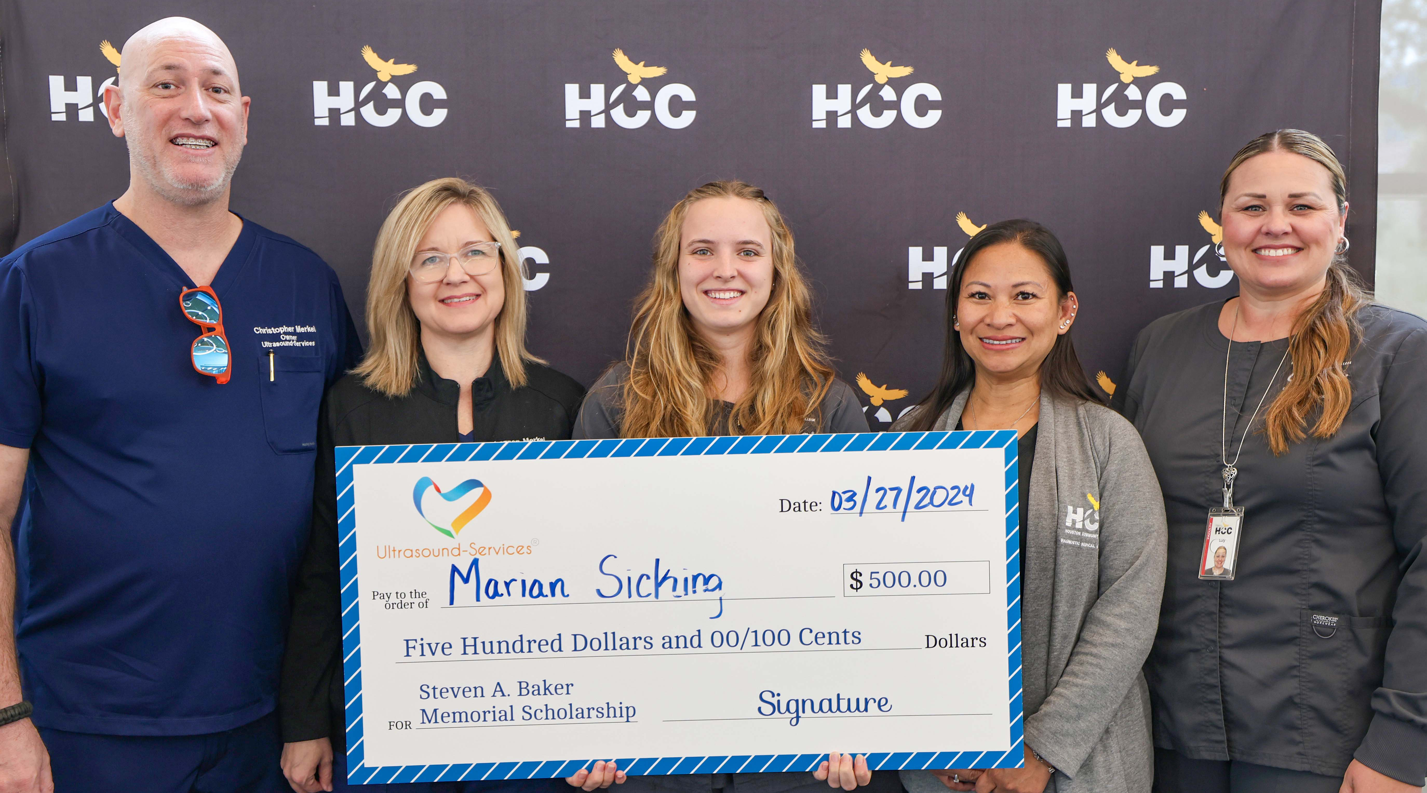 HCC sonography student receives $500 memorial scholarship
