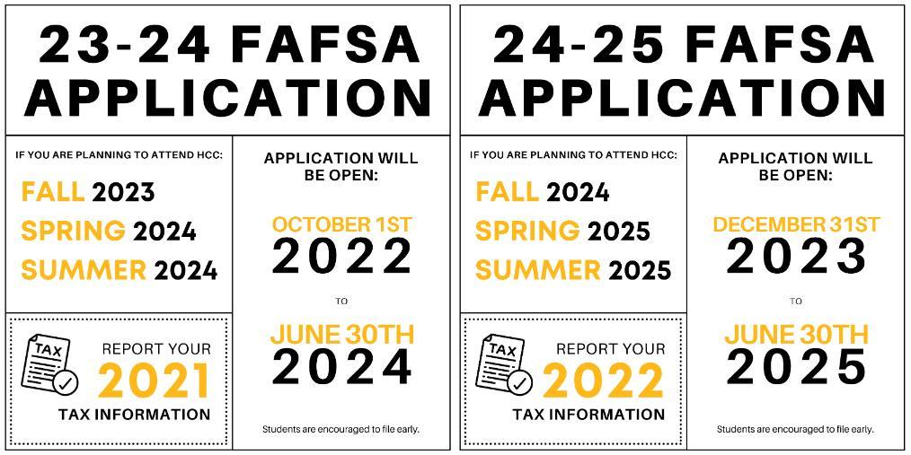 FAFSA deadlines for 23-24 and 24-25 aid years