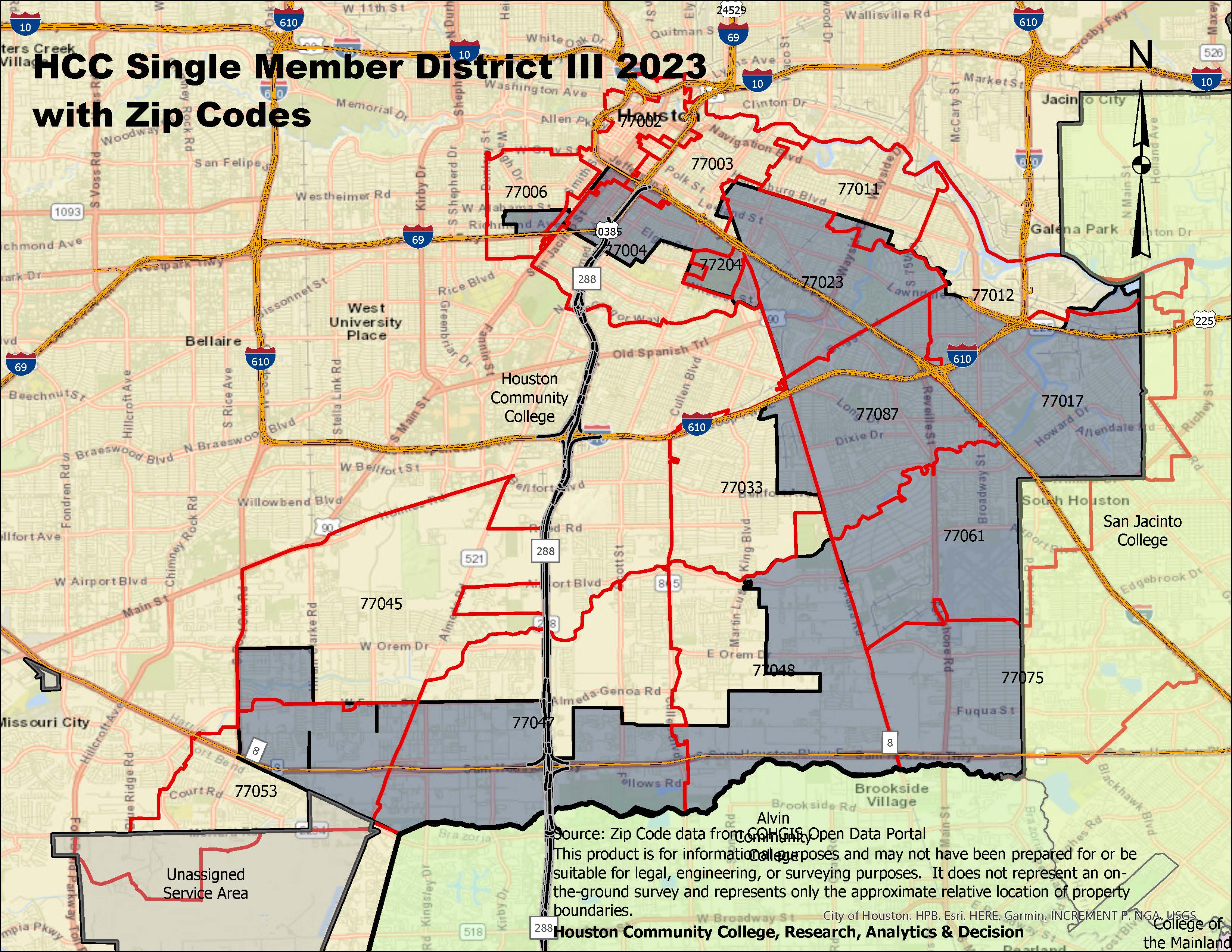 Single Member District III with Zip Codes