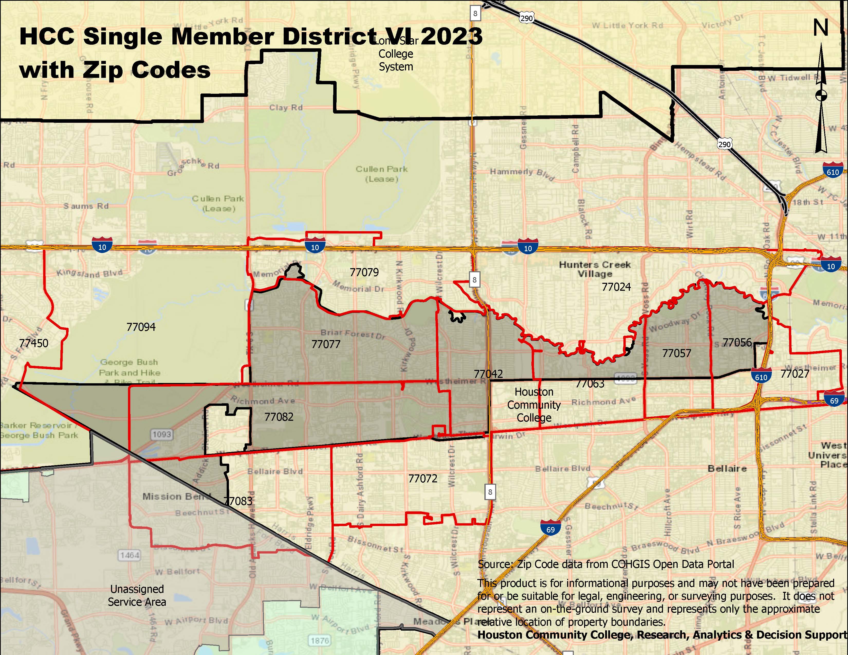 Single Member District VI with Zip Codes