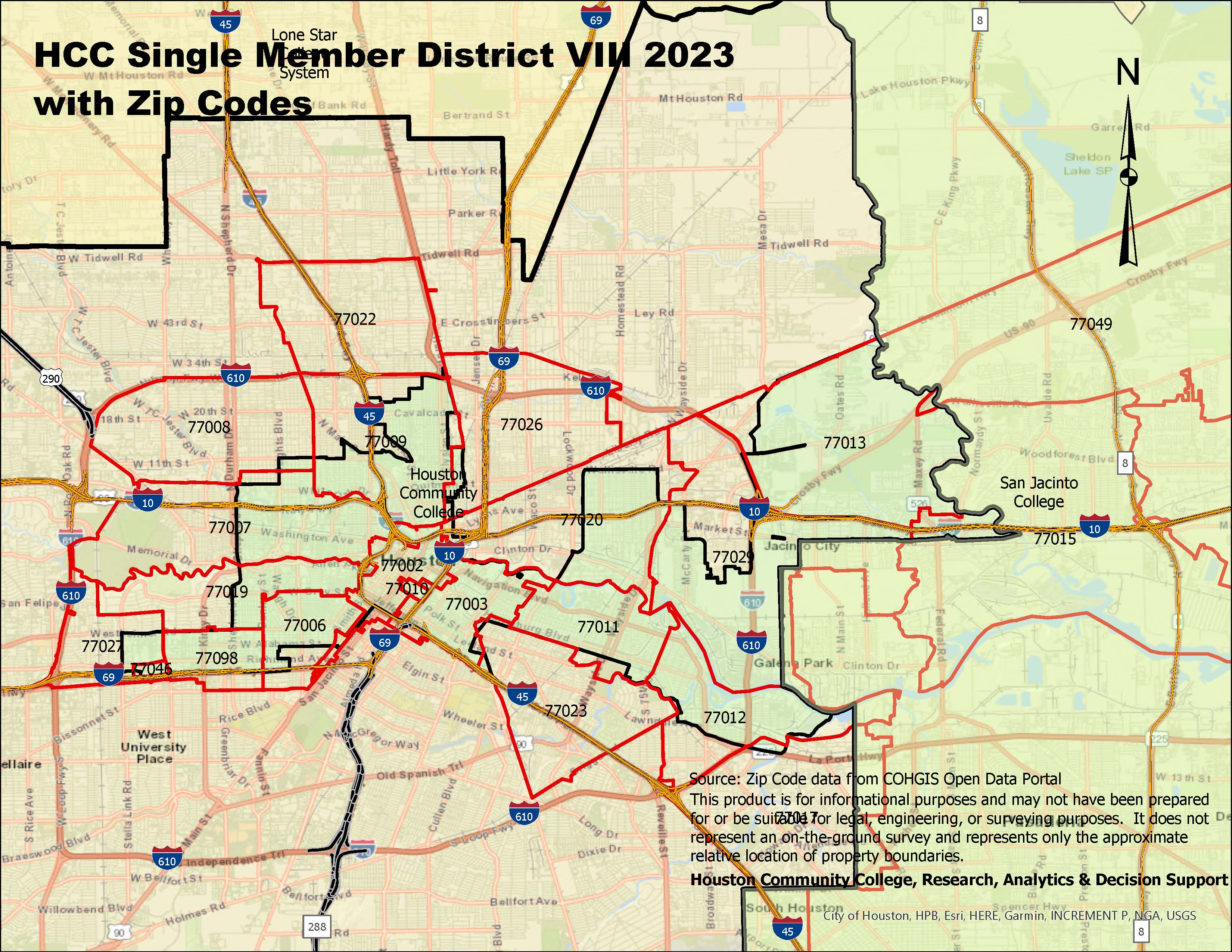 Single Member District VIII with Zip Codes