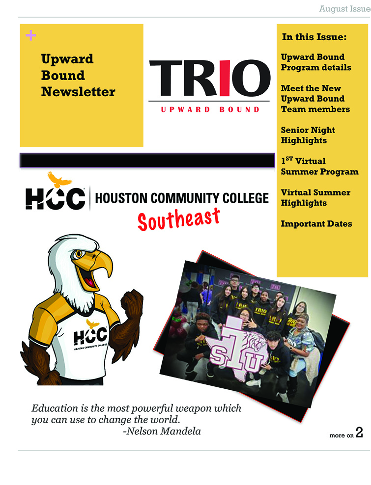 a graphic photo of a newsletter with the HCC Eagle and photos on front